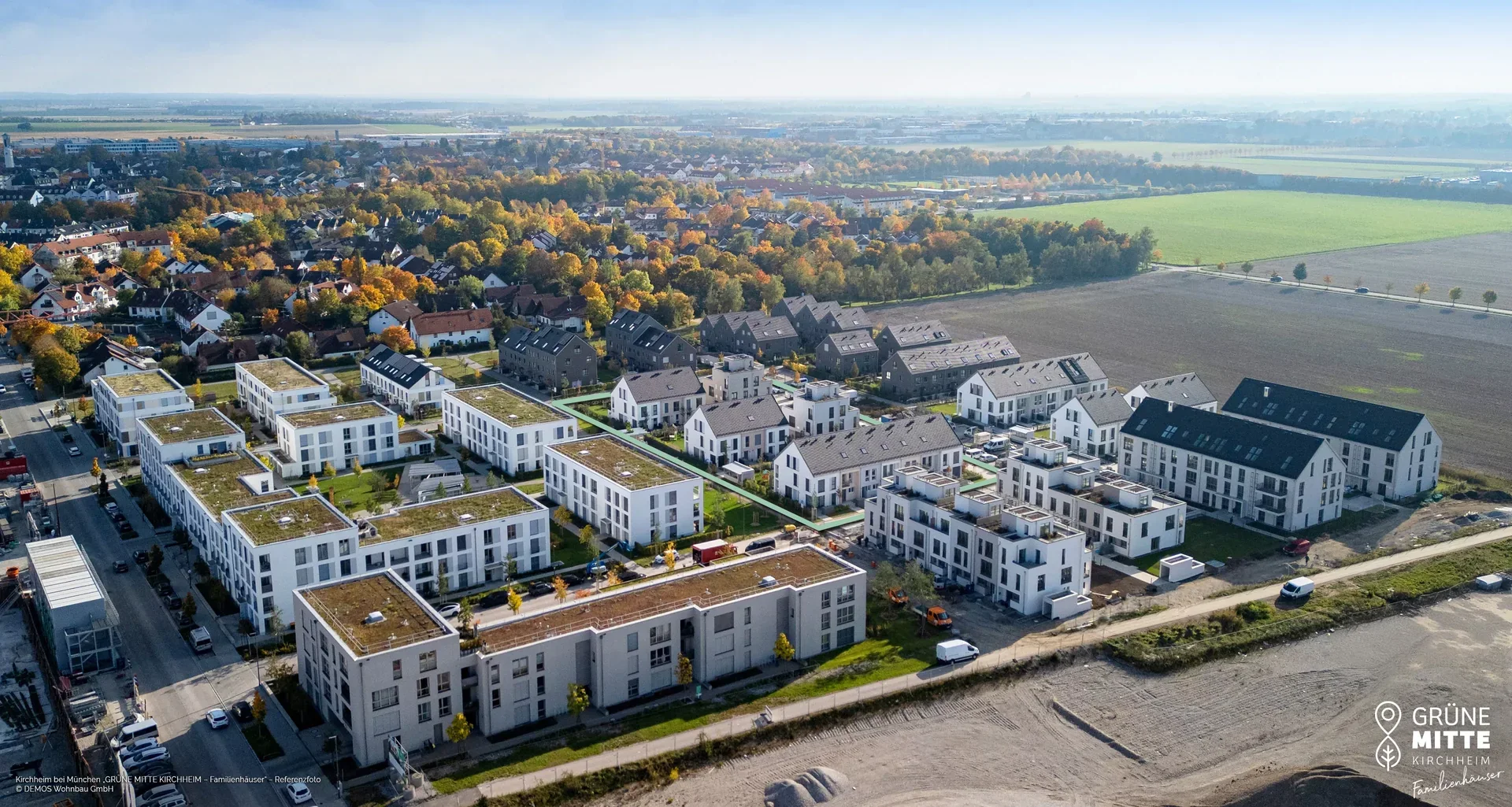 Luftaufnahme Grüne Mitte Kirchheim – Standort von Sauber Service